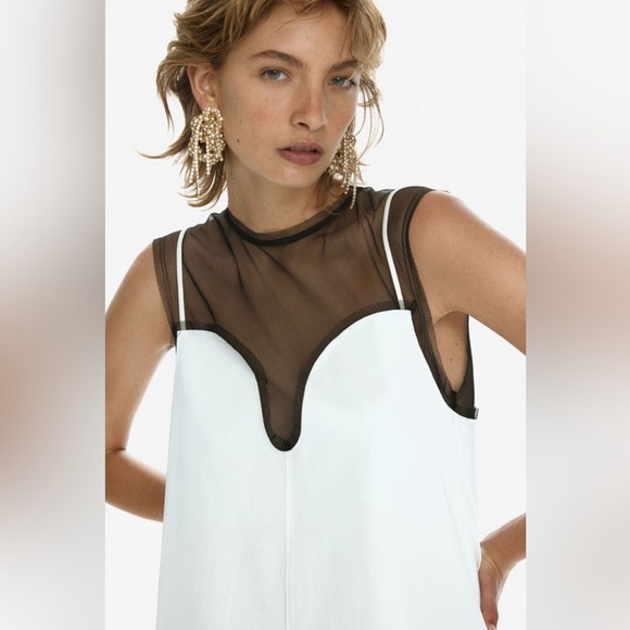 NWT H&M Edition Capsule Layered Crepe Satin Dress - Picture 3 of 7